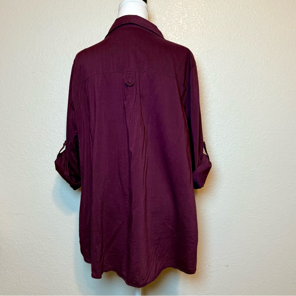 Torrid Cotton Blend Split Neck Button Up Blouse G… - image 7